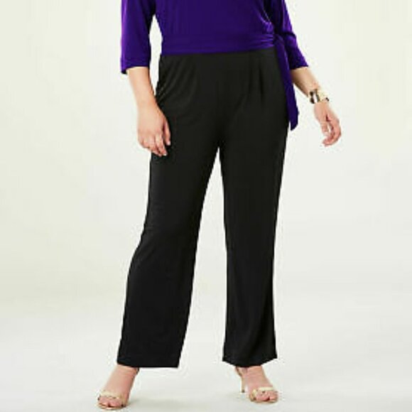 Jessica London Purple & Black Stretch Knit Colorblock Jumpsuit Size 18W - Picture 3 of 11